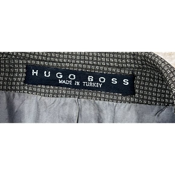 Hugo Boss Einstein 85% Wool Check 3 Button Gray Sports Coat Blazer Size 42R - Picture 7 of 9